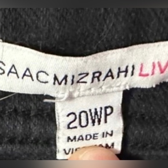 Isaac Mizrahi Live! Petite Knit Denim Wide Leg Pants -Black-w/pocket 20W - Picture 9 of 10